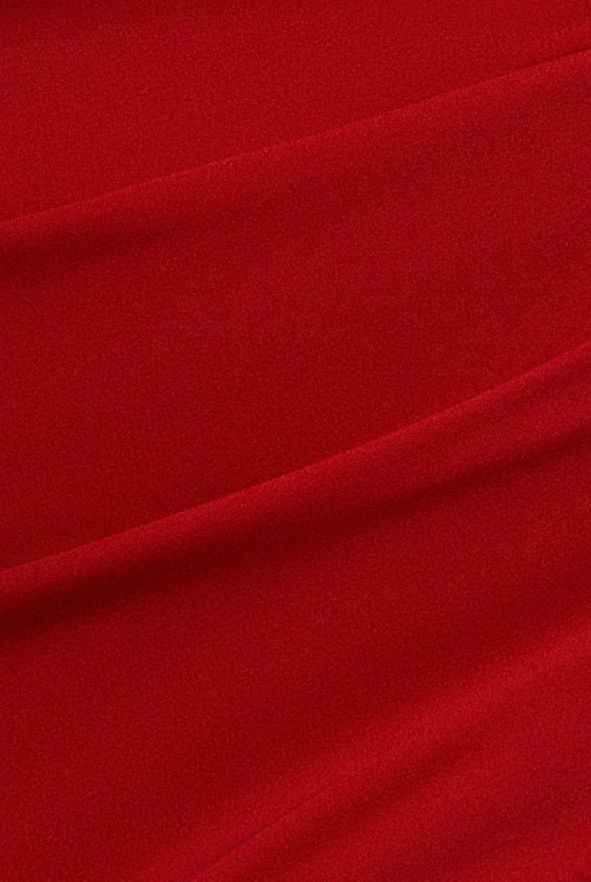 Red Satin Off-Shoulder Maxi Dress DR3460QZ