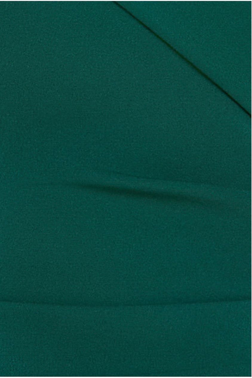 Emerald Off Shoulder Front Slit Scuba Crepe Maxi Dress DR2930