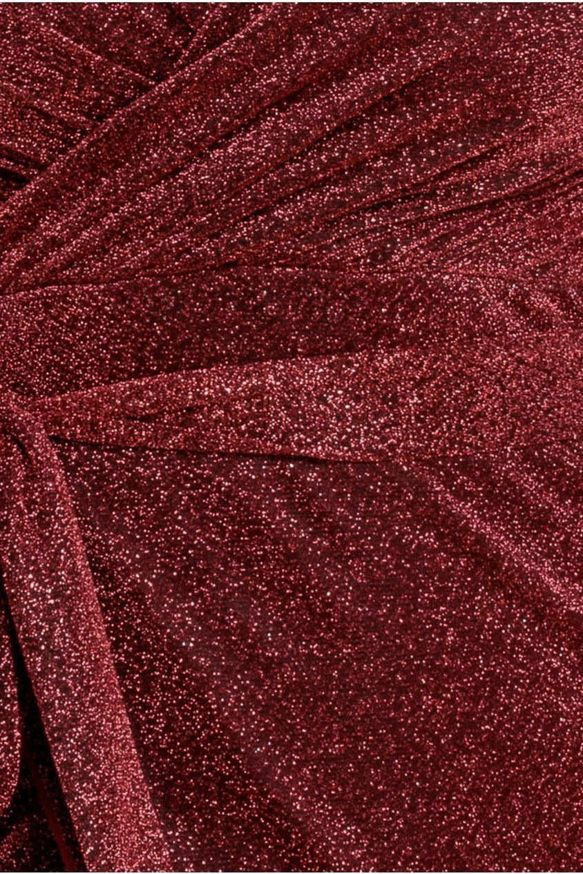 Wine Wrap Spaghetti Strap Front Slit Maxi Dress DR3137A