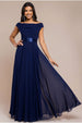Navy Cowl Neck Flowy Chiffon Maxi Dress by Goddiva