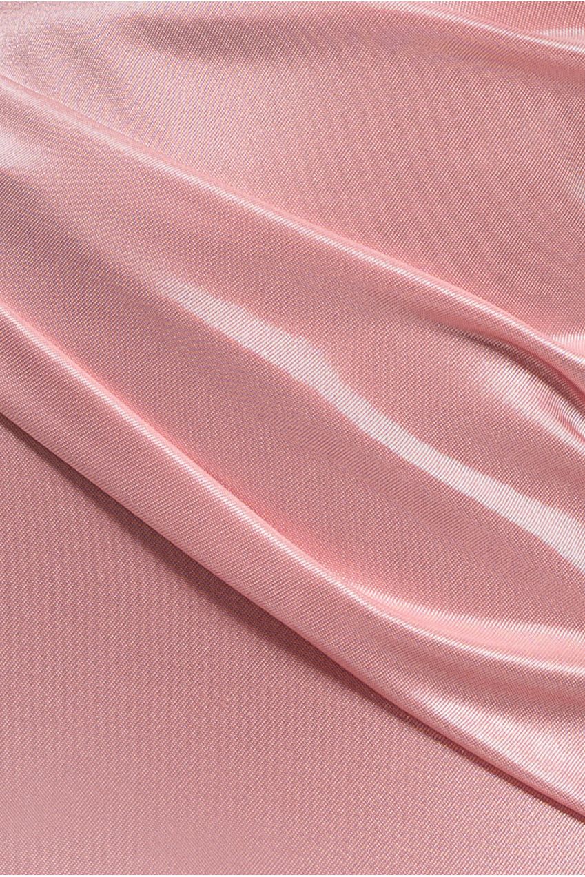 Pink Satin Off-Shoulder Maxi Dress DR3580