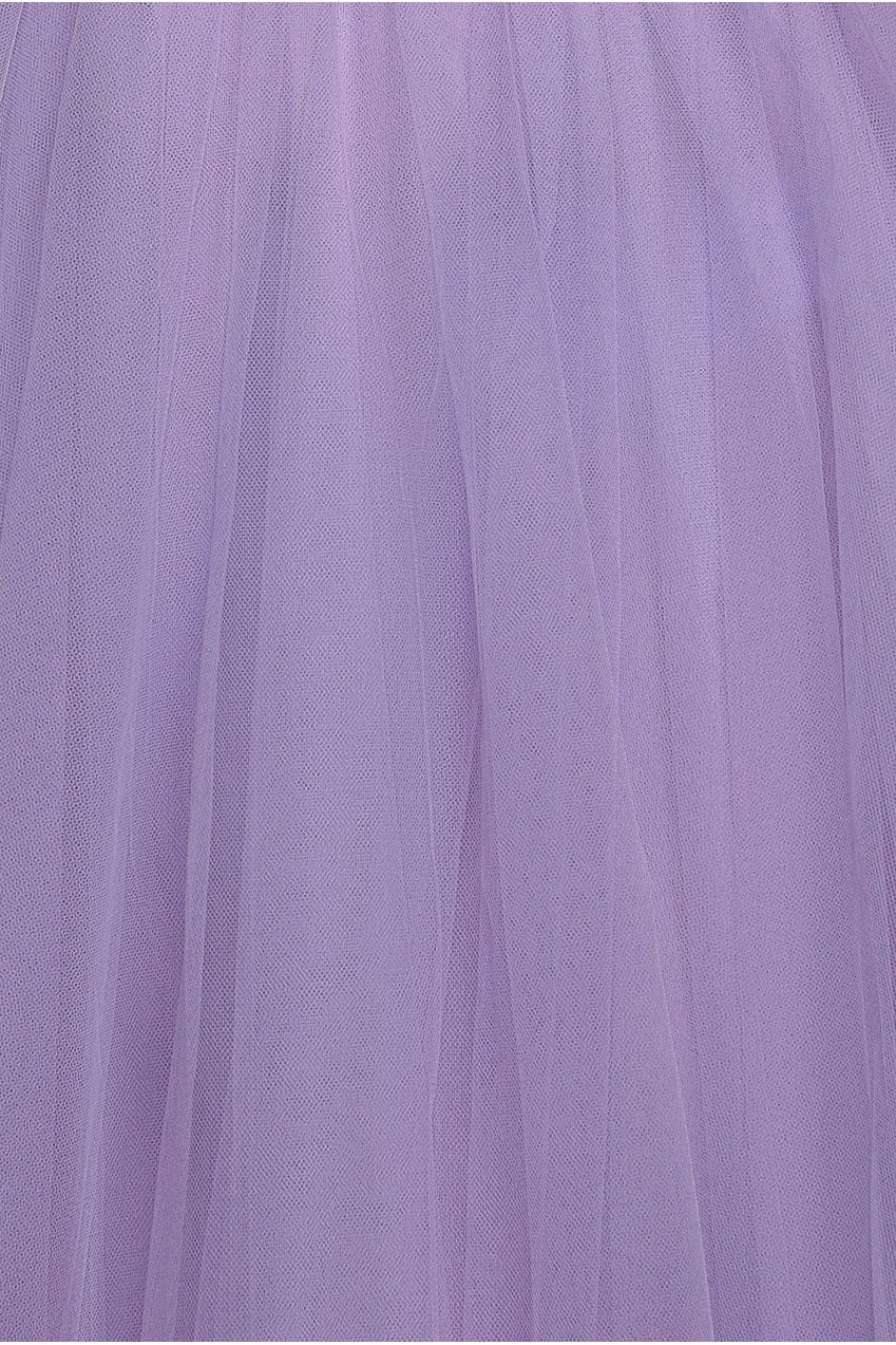 Lilac Embroidered Mesh A-Line Maxi Dress DR3584