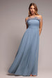 Blue Flowy Chiffon Bridesmaid Maxi Dress by Goddiva