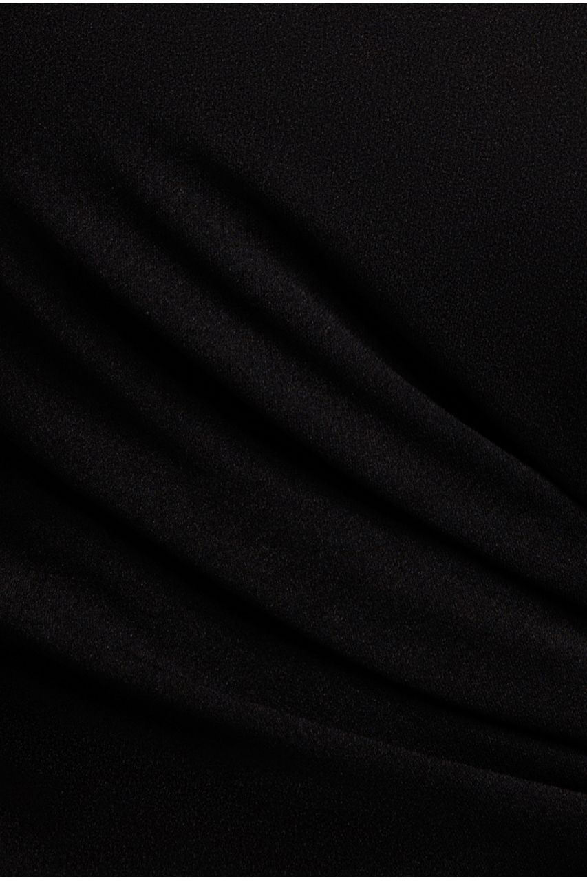 Black Bandeau Scuba Maxi Dress With Diamante Necklace DR4271