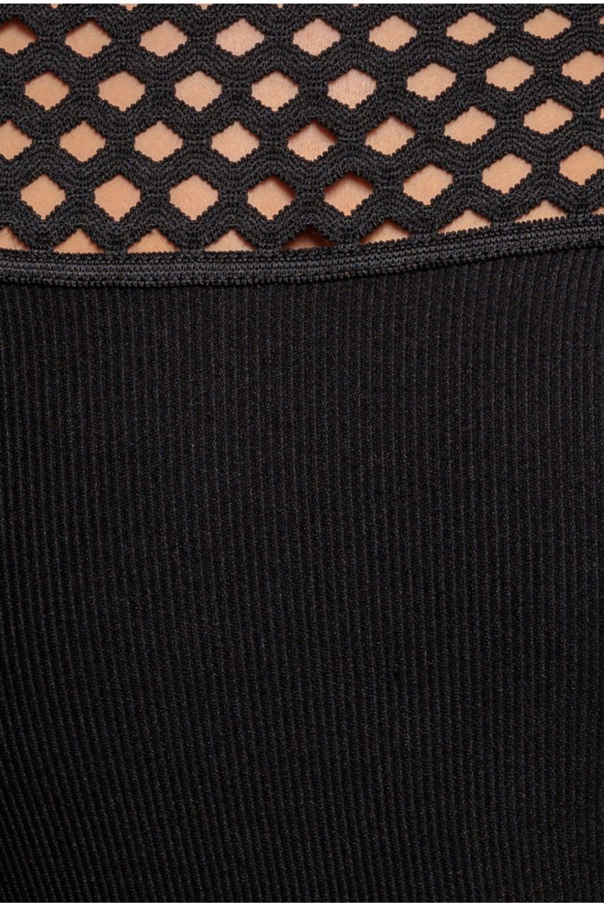 Black Off-Shoulder Ribbed Bodycon Maxi Dress DR4370