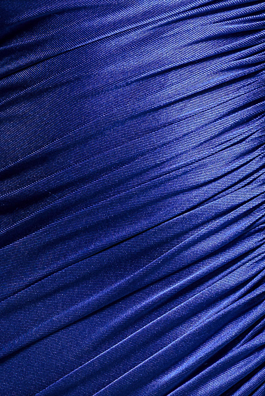 Royal Blue Slinky Satin One Shoulder Slit Maxi Dress DR4388